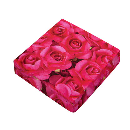 Hot Pink Rose Print Outdoor Seat Cushion Cover