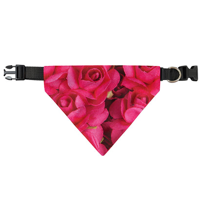 Hot Pink Rose Print Over The Collar Dog Bandana