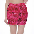 Hot Pink Rose Print Pencil Mini Skirt