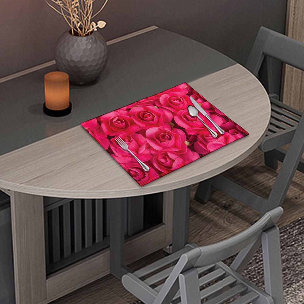 Hot Pink Rose Print Placemat