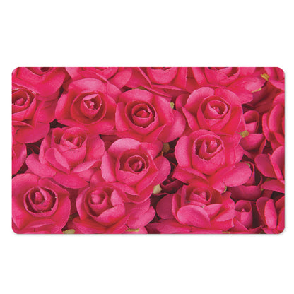 Hot Pink Rose Print Polyester Doormat