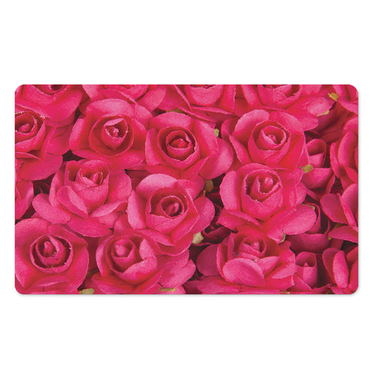 Hot Pink Rose Print Polyester Doormat