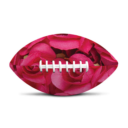 Hot Pink Rose Print Rugby Ball