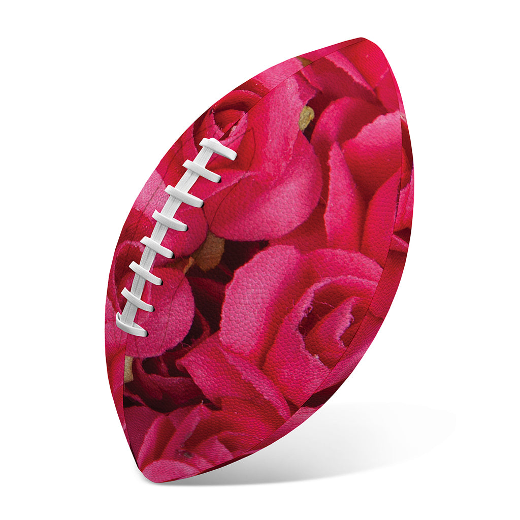 Hot Pink Rose Print Rugby Ball