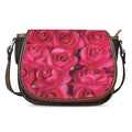 Hot Pink Rose Print Saddle Bag