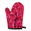Hot Pink Rose Print Single Oven Mitt