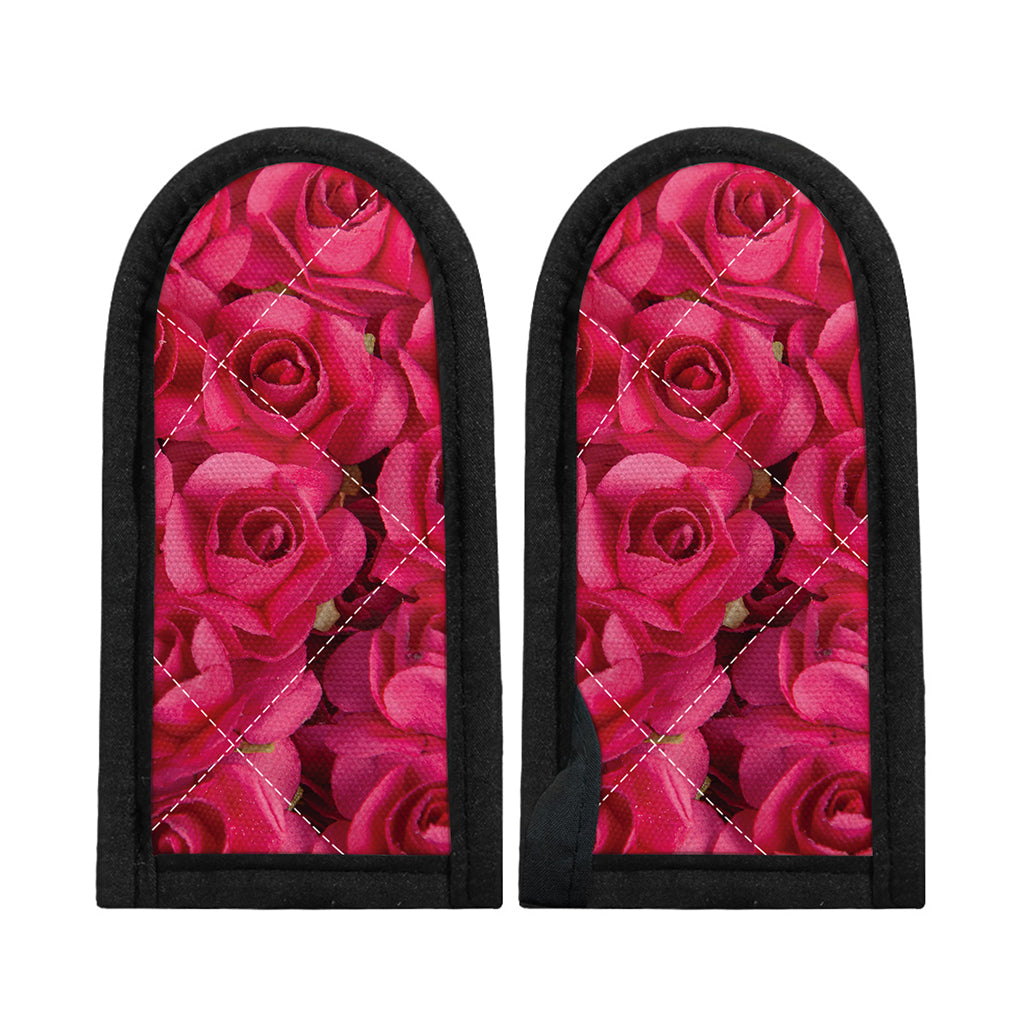 Hot Pink Rose Print Skillet Handle Cover