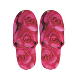 Hot Pink Rose Print Slippers