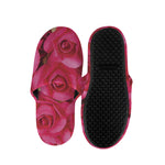Hot Pink Rose Print Slippers