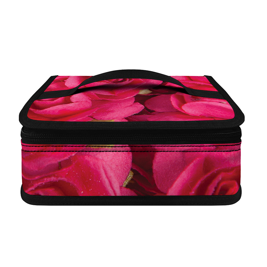 Hot Pink Rose Print Small Lunch Bag