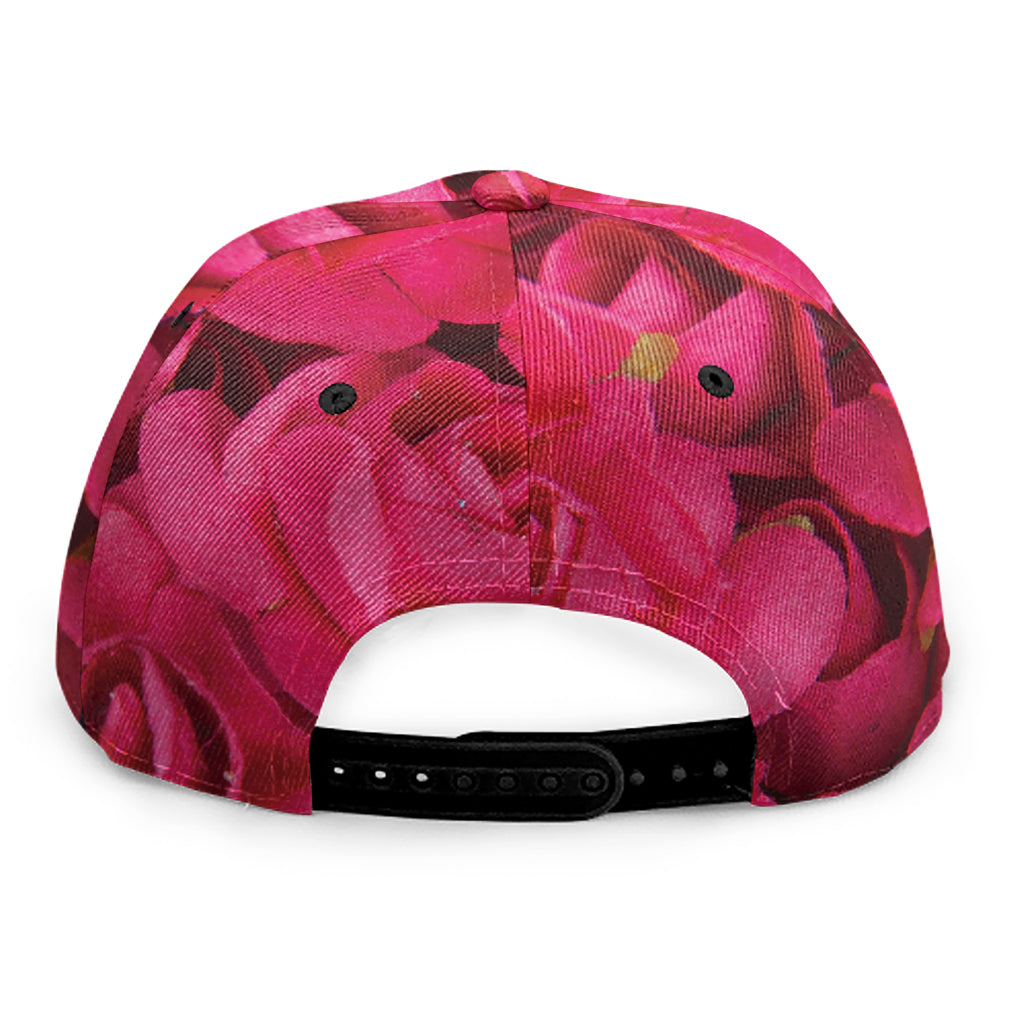 Hot Pink Rose Print Snapback Cap