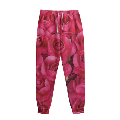 Hot Pink Rose Print Sweatpants
