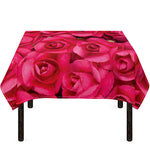 Hot Pink Rose Print Tablecloth