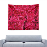 Hot Pink Rose Print Tapestry