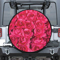 Hot Pink Rose Print Tire Cover
