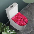 Hot Pink Rose Print Toilet Lid Cover