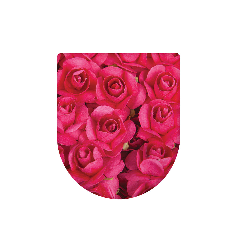 Hot Pink Rose Print Toilet Lid Cover