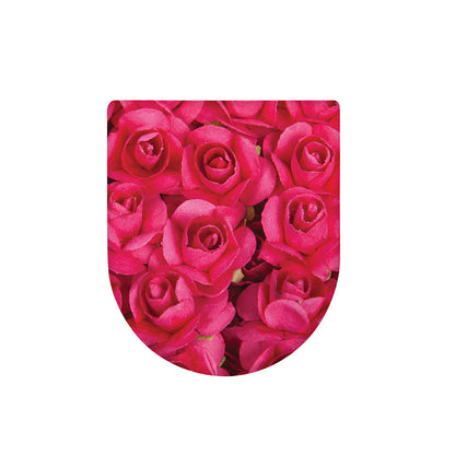Hot Pink Rose Print Toilet Lid Cover