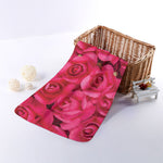 Hot Pink Rose Print Towel