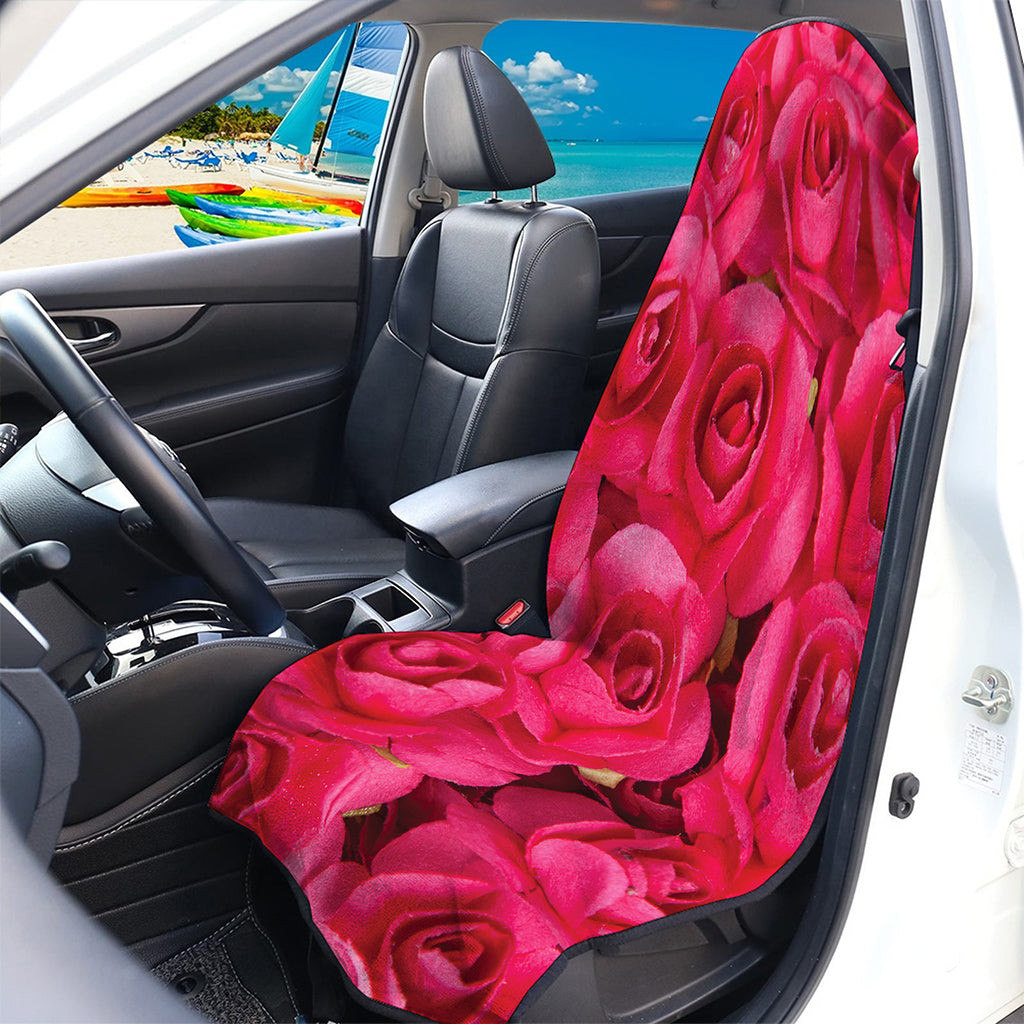 Hot Pink Rose Print Waterproof Car Seat Cover