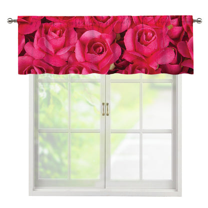 Hot Pink Rose Print Window Valance