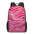 Hot Pink Zebra Pattern Print 17 Inch Backpack