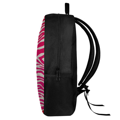 Hot Pink Zebra Pattern Print 17 Inch Backpack