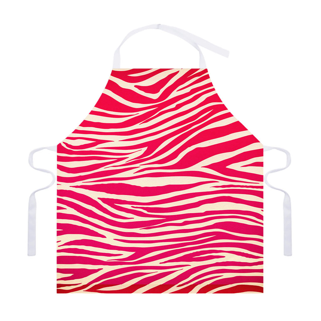 Hot Pink Zebra Pattern Print Adjustable Apron