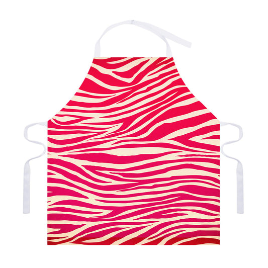 Hot Pink Zebra Pattern Print Adjustable Apron