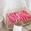 Hot Pink Zebra Pattern Print Baby Crib Sheet