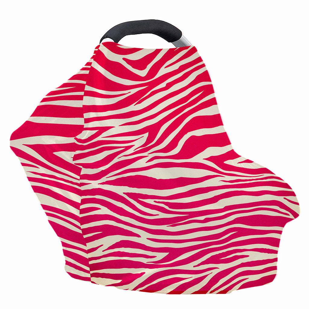 Hot Pink Zebra Pattern Print Baby Seat Cover