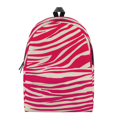 Hot Pink Zebra Pattern Print Backpack
