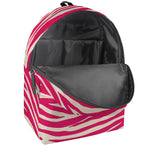 Hot Pink Zebra Pattern Print Backpack