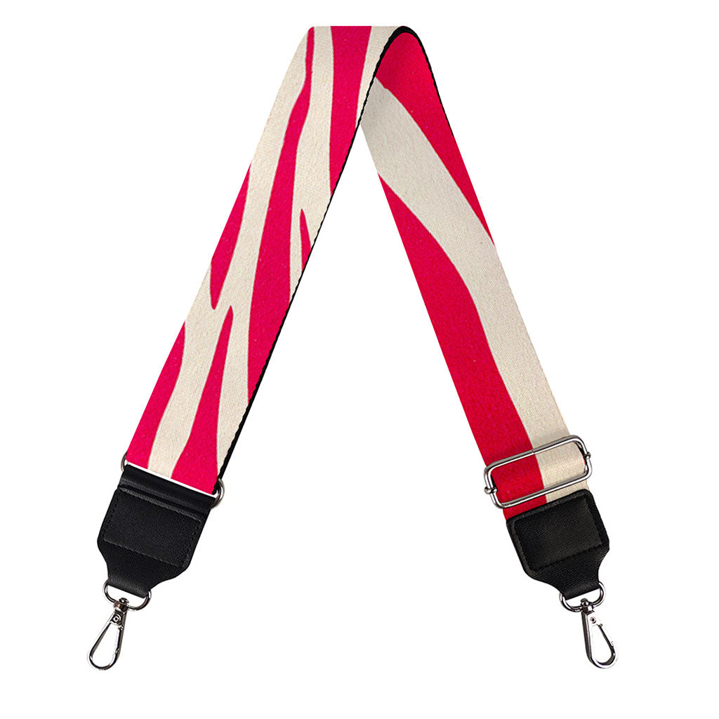 Hot Pink Zebra Pattern Print Bag Strap