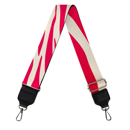 Hot Pink Zebra Pattern Print Bag Strap