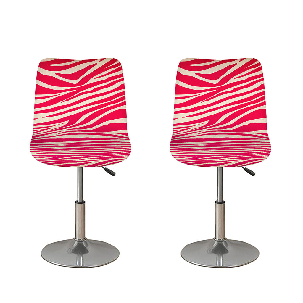 Hot Pink Zebra Pattern Print Bar Stool Covers