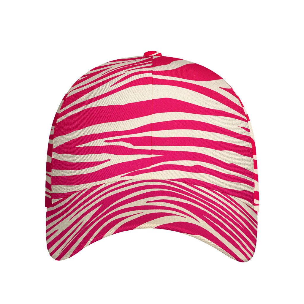 Hot Pink Zebra Pattern Print Baseball Cap