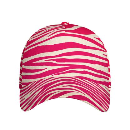 Hot Pink Zebra Pattern Print Baseball Cap