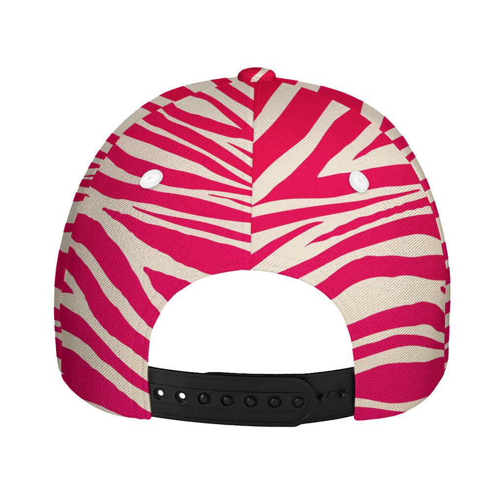 Hot Pink Zebra Pattern Print Baseball Cap