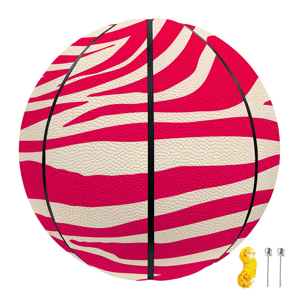 Hot Pink Zebra Pattern Print Basketball
