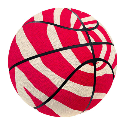 Hot Pink Zebra Pattern Print Basketball