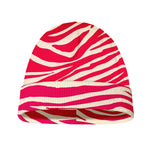 Hot Pink Zebra Pattern Print Beanie
