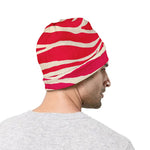 Hot Pink Zebra Pattern Print Beanie