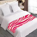 Hot Pink Zebra Pattern Print Bed Runner