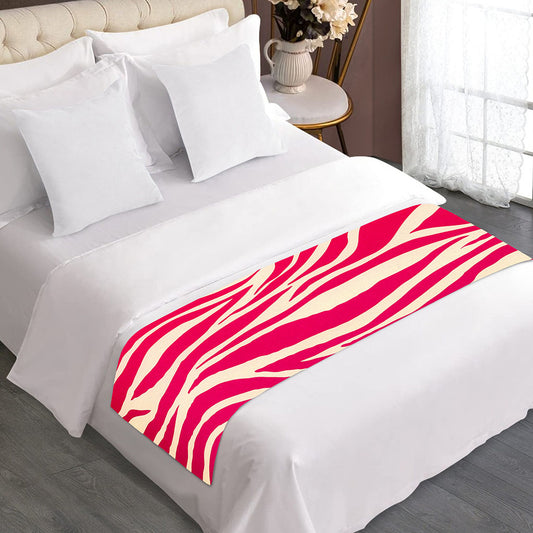 Hot Pink Zebra Pattern Print Bed Runner
