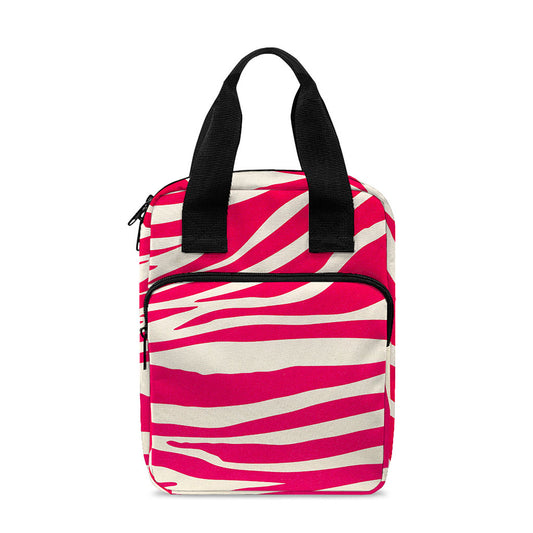 Hot Pink Zebra Pattern Print Bible Tote Bag