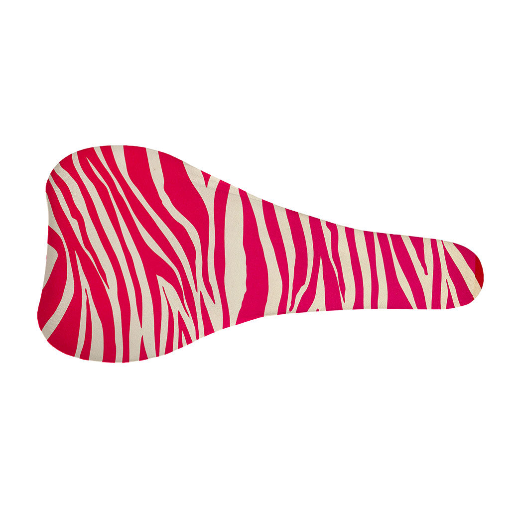Hot Pink Zebra Pattern Print Bicycle Seat Cover