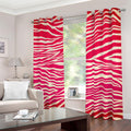 Hot Pink Zebra Pattern Print Dimout Grommet Curtains
