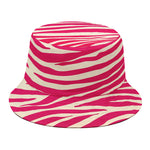 Hot Pink Zebra Pattern Print Bucket Hat
