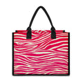 Hot Pink Zebra Pattern Print Canvas Tote Bag